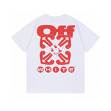 Correct version offow rainbow gradient arrow twill cashew flower graffiti short-sleeved t-shirt