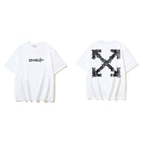 European and american spring/summer ow gradient arrow graphic crew neck short sleeve t-shirt