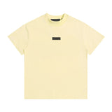 essential double line fog shorts icon laminated stereo letter round neck couple pullover