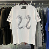 Wholesale amri little angel crane peace bird digital gradient letter logo couple's short set