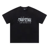 trap gradient letter tiger head short sleeve european and american high street trap star printing t-shirt loose s