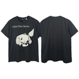 Erd melancholic rich second generation short-sleeved portrait sketch graffiti cross-border new high street loosecasual print