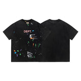 Wholesale gallery dept washed distressed short-sleeved american trendy retro skull printing couple wear looset