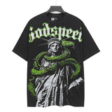 high version gods short sleeve heavy weight washed fog high street skull pure cottonprinting round