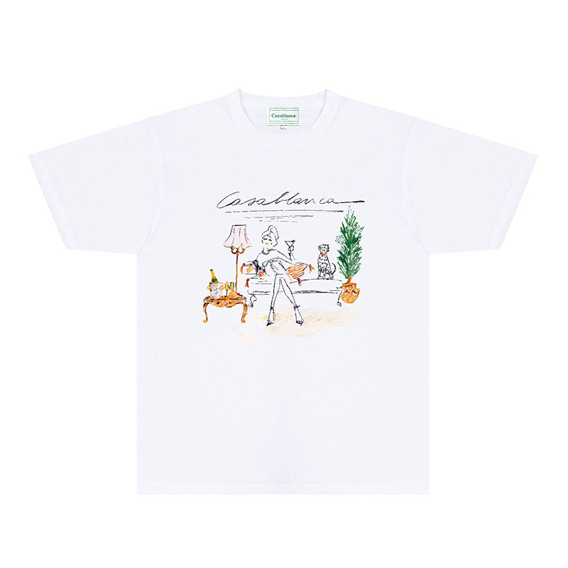 Casablanca T Shirts Fashion Print Street