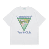Summer collection: casa casablanca print oversized short-sleeve t-shirt - premium heavyweight cotton