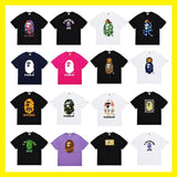 B@pe tshirtsssummertrendy ape head little monkey camouflage couple short sleeve round neck t-shirt men