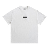 essential double line fog shorts icon laminated stereo letter round neck couple pullover