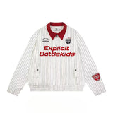 Unisex Baseball Jersey Vintage Jacket Spring Fall Loose Casual Lapel Jacket