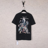 Correct version offow rainbow gradient arrow twill cashew flower graffiti short-sleeved t-shirt