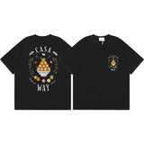 Summer collection: casa casablanca print oversized short-sleeve t-shirt - premium heavyweight cotton
