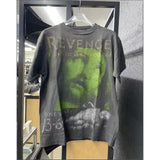 Saint michael co-branded skull letter high street retro washed distressed loose round neck short-sleeved t-shirt