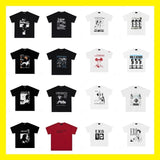 Erd: brooding rich kid - american retro portrait print rock 'n' roll hip-hop pocket oversized short sleeve tee