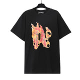 wholesale pa angel coconut tree flame letter logo graffiti paint short-sleeved t-shirt