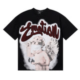 wholesale american trend mixed emotion alien octopus hot diamond angel short-sleeved couple full print
