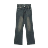Unisex Jeans Vintage Wash Loose Jeans Straight Wide Leg Pants Oversize Casual Pants