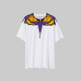 Correct version mb short-sleeved couple outfit colorful wings feather t-shirt marcelo european and american classic