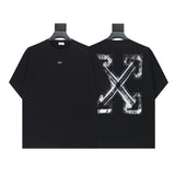 Summer off-white high quality pure cotton t-shirt printing short-sleeved t