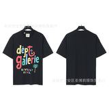 American classic series high street gall retro basic letter d print short sleeve t-shirt