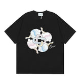 casa casablanca short-sleeved fantasy door letter logo printingstylish round neck short-sleeved t-shirt