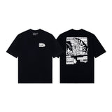 Erd rich second generation loose version american trend quiet eye printing round neck short sleeve t-shirt couple outfit