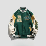 Unisex Baseball Jersey Spring and Autumn Baseball Jacket Loose Couple Embroidered Jacket