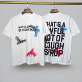 Cough syrup short-sleeved high-quality pure cotton round neck t-shirt fashionprinting breathable short-sleeved summer