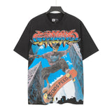 high version gods short sleeve heavy weight washed fog high street skull pure cottonprinting round