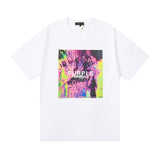 Purple br@nd comfy basics letter logo printing short-sleeved fog american street t-shirt