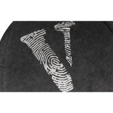 Vlone Hoodie autumn and winter fingerprint printing loose
