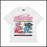 Hs american high street retro washed portrait short-sleeved t-shirt long sleeves sweatshirt hoodie