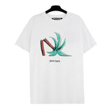 Cross-border foreign trade wholesale pa severed bear short-sleeved ins palm tree large logo back letter bat