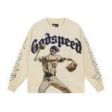 Cross-border wholesale american trend skull metal rock band robot bottom shirt pure cotton looselong sleevest