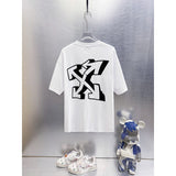 Spring/summer ow splatter graffiti arrow graphic crewneck short sleeve tee