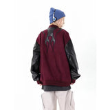 Unisex Baseball Jersey Loose-fitting Leather Baseball Jacket