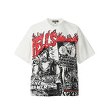 Cross-border wholesale basketball star series short-sleeved tee james star portrait heavy industry washed couple wide