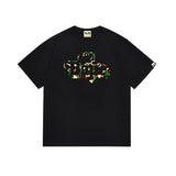 Cross-border wholesale summer classic ape camo lightning print cotton short sleeve t-shirt