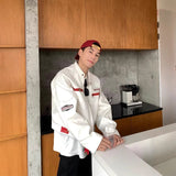 Unisex Baseball Jersey PU Leather Spring and Autumn Loose Jacket