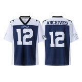 Cross-border american blockcore style patch embroidery t-shirt v-neck sports football uniform mesh quick-drying