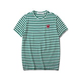 Kawakubo plaloveembroider short-sleeved pure cotton red heart eyes couple t-shirt y star style long sleeves shirt