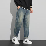 Unisex Jeans Summer Vintage Loose Straight Tooling Casual Pants