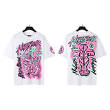 american trend high quality loose t-shirt pure cotton front and rear high-definition printing casualcoupletrendy short sleeves
