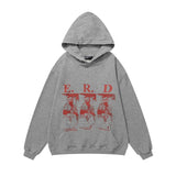 Erd melancholy rich second generation loose washed distressed pig head human face color matching hole hooded sweatshirt zipper