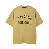 Fog icon double line essentials american high street summerloose couple short sleeve trendy heavy weight t-shirt
