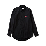 Kawakubo plaloveembroider short-sleeved pure cotton red heart eyes couple t-shirty long sleeves shirt taobao ling