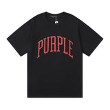 Purple br@nd comfy basics letter logo printing short-sleeved fog american street t-shirt