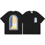 Summer collection: casa casablanca print oversized short-sleeve t-shirt - premium heavyweight cotton