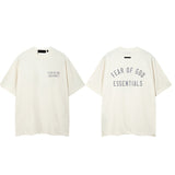 Fog icon double line essentials american high street summerloose couple short sleeve trendy heavy weight t-shirt