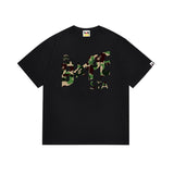 Cross-border wholesale summer classic ape camo lightning print cotton short sleeve t-shirt
