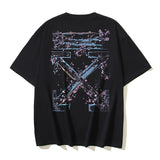Spring/summer ow splatter graffiti arrow graphic crewneck short sleeve tee